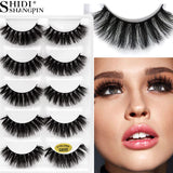 5 PAIRS EYELASHES 3D MINK LASHES NATURAL LONG