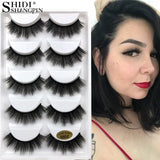 5 PAIRS EYELASHES 3D MINK LASHES NATURAL LONG