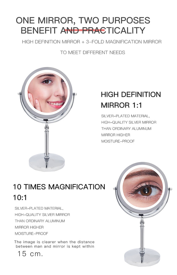 MAKEUP MIRROR WITH LED LIGHT COSMETIC