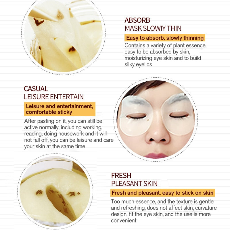 EYE MASK DARK CIRCLES ANTI WRINKLE WHITENING EYE MASK PATCHES FOR PUFFY EYES GEL WHEY PROTEIN GOLD OSMANTHUS MAS
