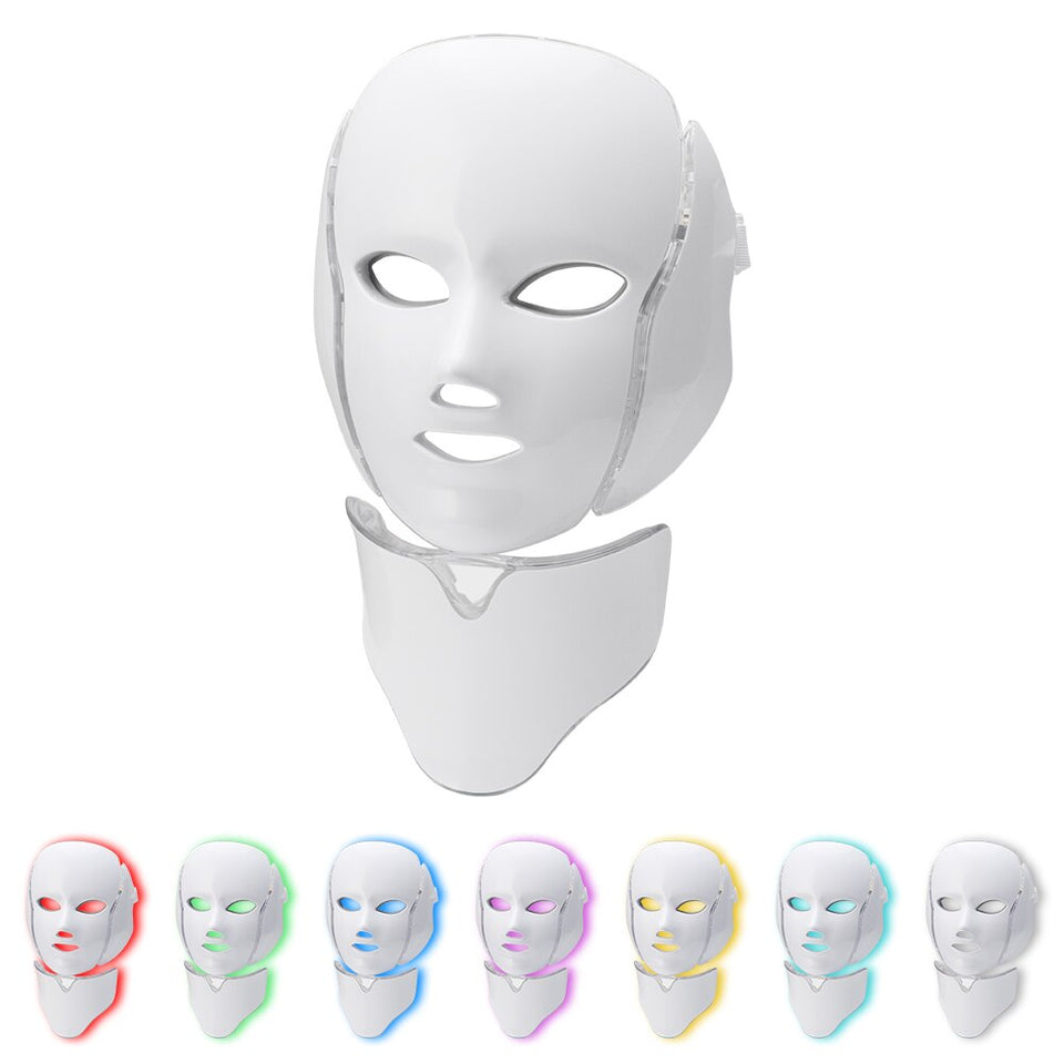 LED FACIAL MASK THERAPY 7 COLORS FACE MASK MACHINE PHOTON THERAPY LIGHT SKIN CARE WRINKLE ACNE REMOVAL FACE BEAUTY FOR HOME USE