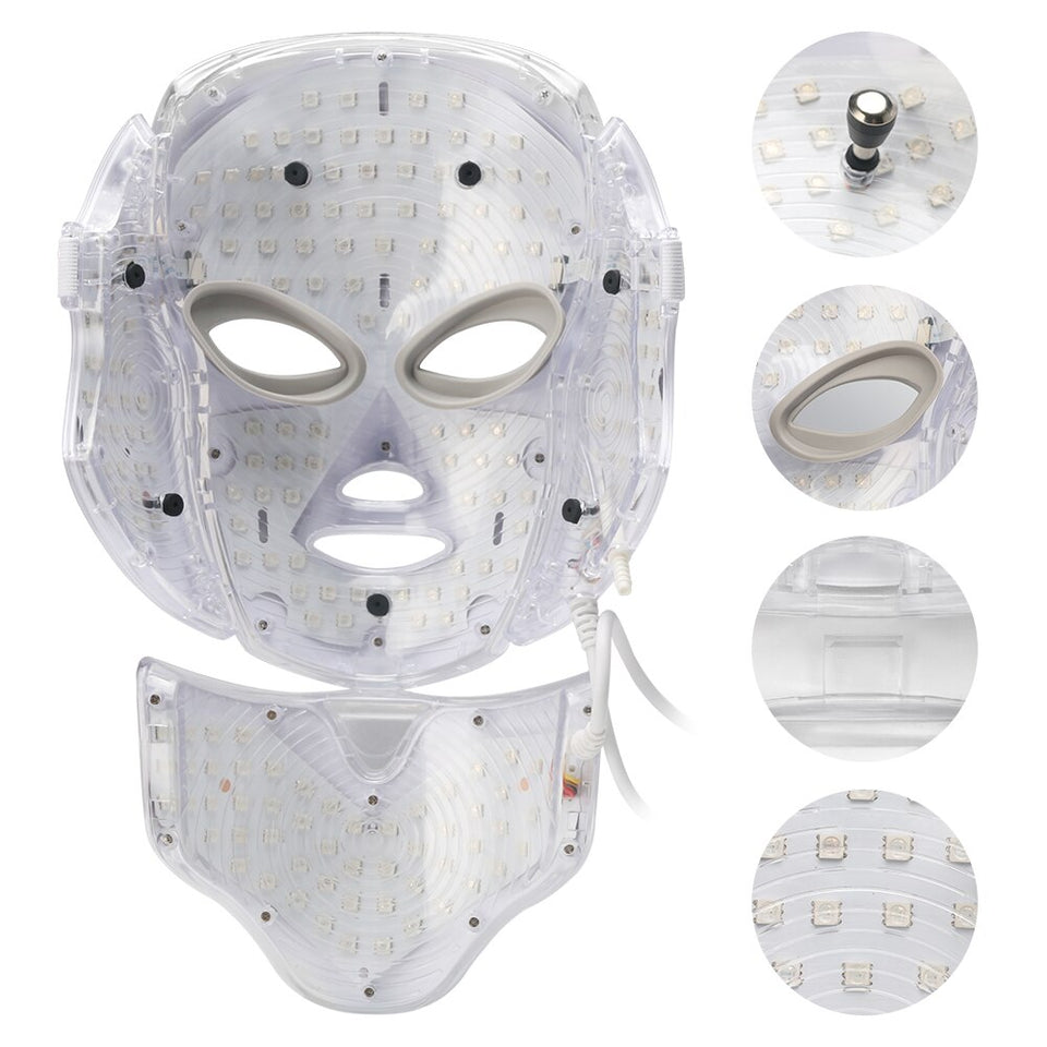 LED FACIAL MASK THERAPY 7 COLORS FACE MASK MACHINE PHOTON THERAPY LIGHT SKIN CARE WRINKLE ACNE REMOVAL FACE BEAUTY FOR HOME USE