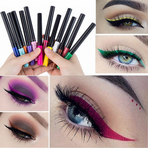 Eyeliner Liquid Waterproof Easy To Wear Make Up 12 Color