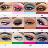 Eyeliner Liquid Waterproof Easy To Wear Make Up 12 Color