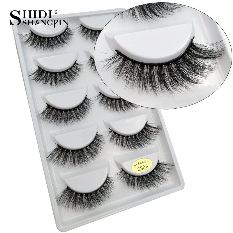 5 PAIRS EYELASHES 3D MINK LASHES NATURAL LONG